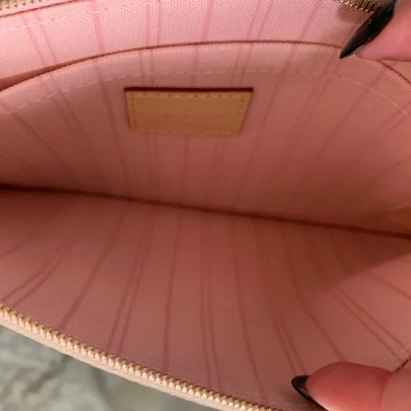 Authentic Louis Vuitton NEW Neverfull MM damier azur pink ballerina wristlet - Picture 4 of 11